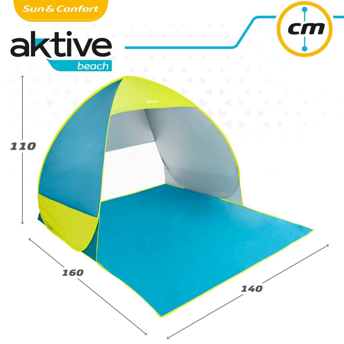 Windschutz Aktive 160 x 110 x 140 cm Blau grün (6 Stück)